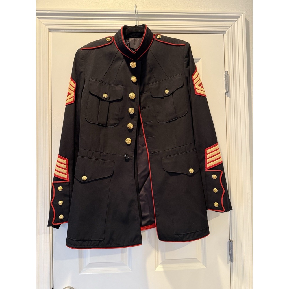 USMC Dress Blue Coat Gunnery Sergeant E-7 Crown Clothing 1989 Contract Uniform